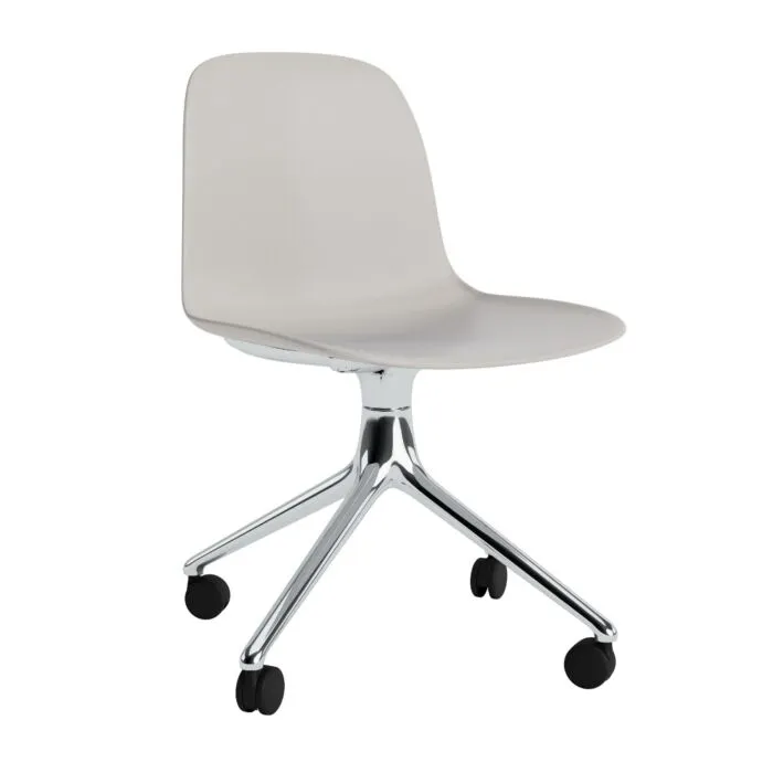 Normann Copenhagen Form Swivel zonder arm bureaustoel aluminium onderstel-Warm Grey Weekendaanbieding