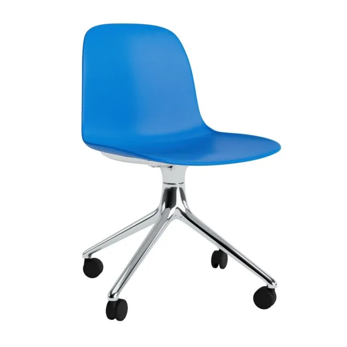 Normann Copenhagen Form Swivel zonder arm bureaustoel aluminium onderstel-Bright Blue Aanbieding