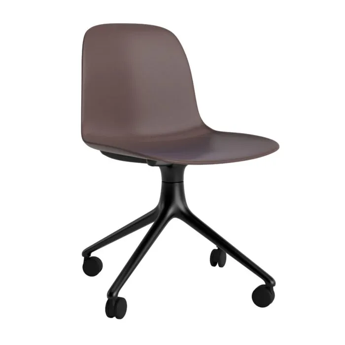 Lage Prijs Normann Copenhagen Form Swivel zonder arm bureaustoel zwart onderstel-Brown