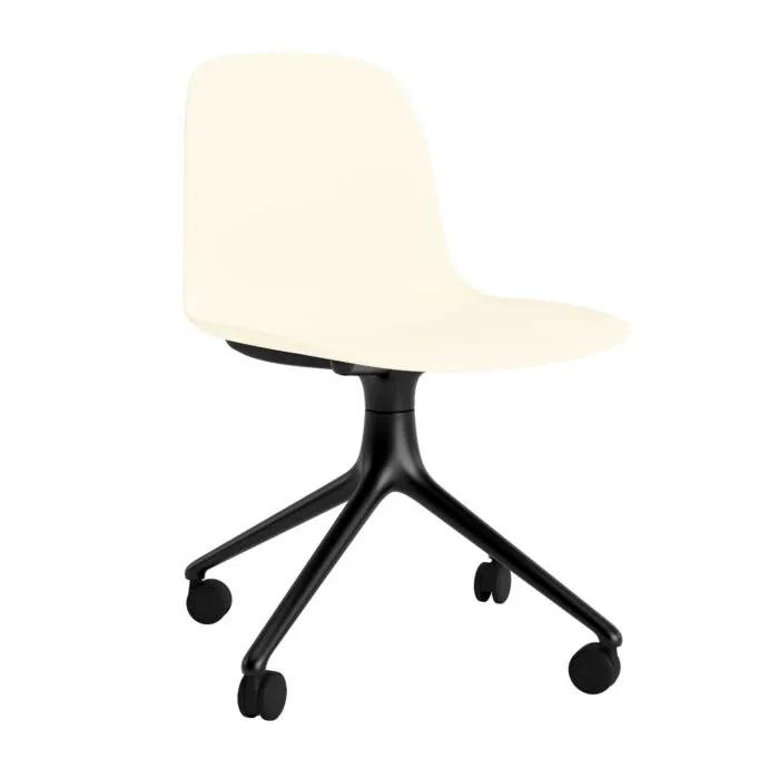 Normann Copenhagen Form Swivel zonder arm bureaustoel zwart onderstel-Cream Koop Online