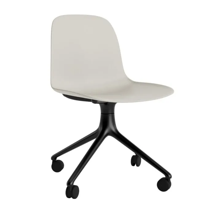 Lage Prijs Normann Copenhagen Form Swivel zonder arm bureaustoel zwart onderstel-Light grey