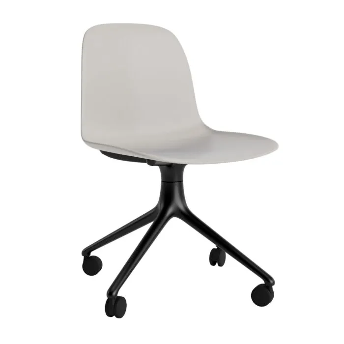 Normann Copenhagen Form Swivel zonder arm bureaustoel zwart onderstel-Warm Grey Gecertificeerd