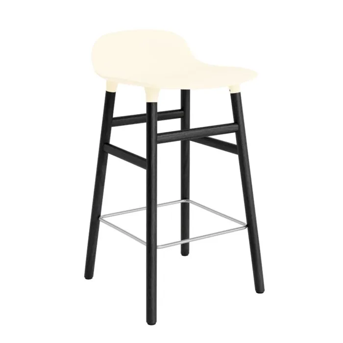 Laatste Kans Normann Copenhagen Form Barstool barkruk zwart onderstel-Zithoogte 65 cm-Crème