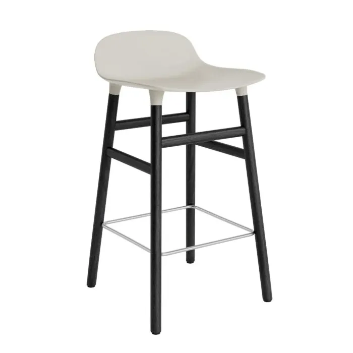 Shop Nu Normann Copenhagen Form Barstool barkruk zwart onderstel-Zithoogte 65 cm-Licht grijs