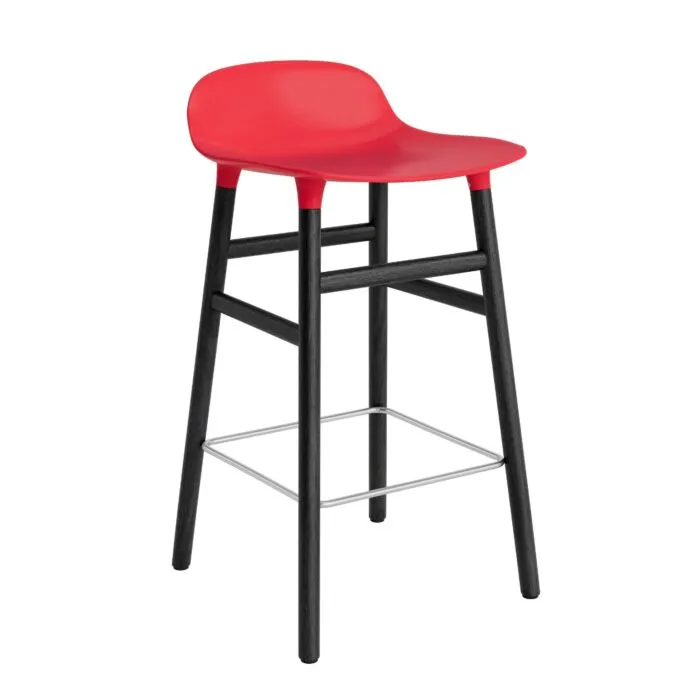 Normann Copenhagen Form Barstool barkruk zwart onderstel-Zithoogte 65 cm-Fel Rood Koop Online