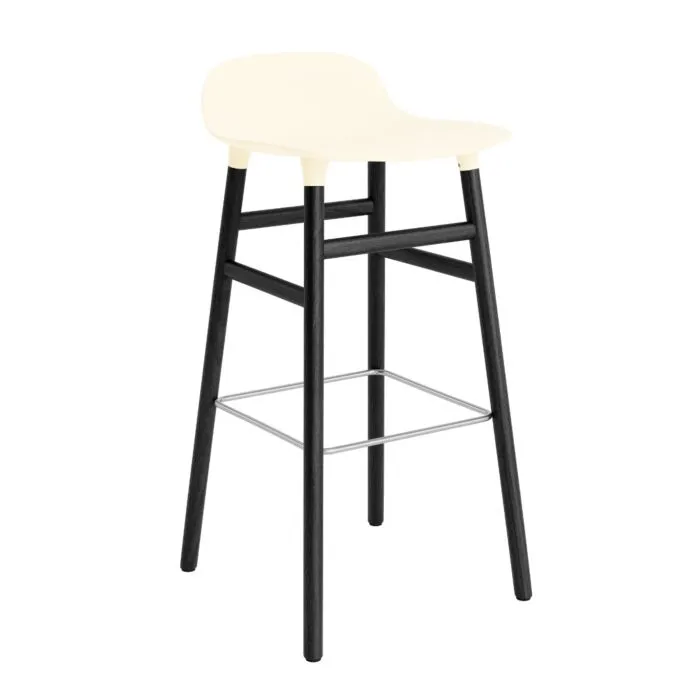 Betaalbaar Normann Copenhagen Form Barstool barkruk zwart onderstel-Zithoogte 75 cm-Crème