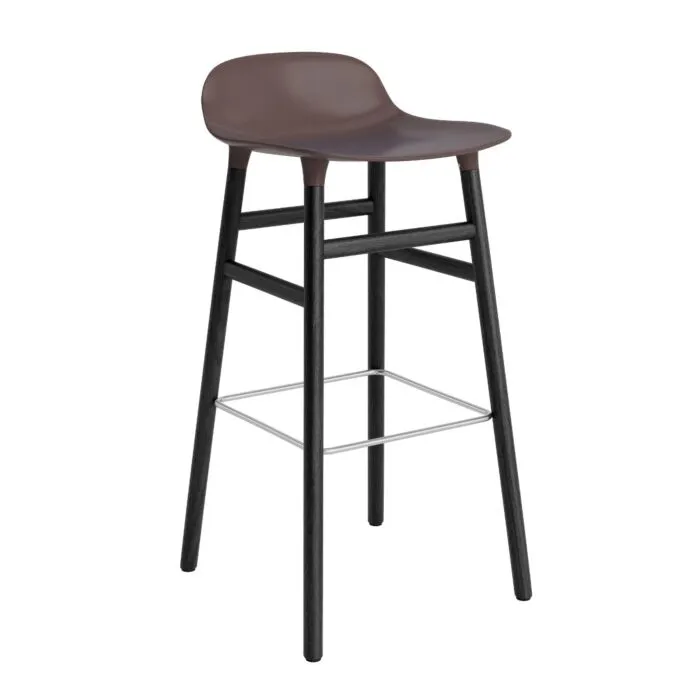 Gecertificeerd Normann Copenhagen Form Barstool barkruk zwart onderstel-Zithoogte 75 cm-Bruin