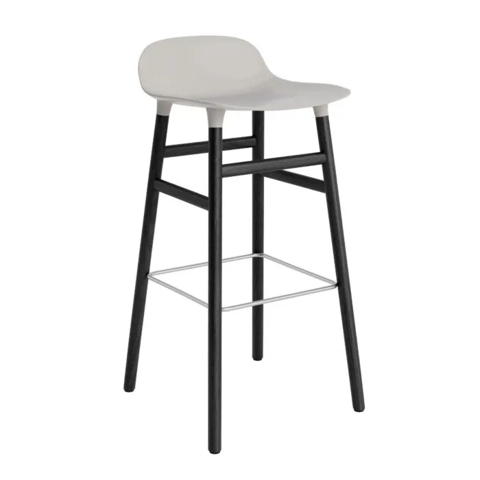 Normann Copenhagen Form Barstool barkruk zwart onderstel-Zithoogte 75 cm-Warm grijs Laatste Kans
