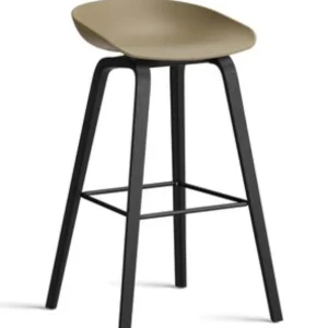 Beperkt Aanbod HAY About a Stool AAS32 barkruk zwart onderstel-Zithoogte 75 cm-Clay OUTLET