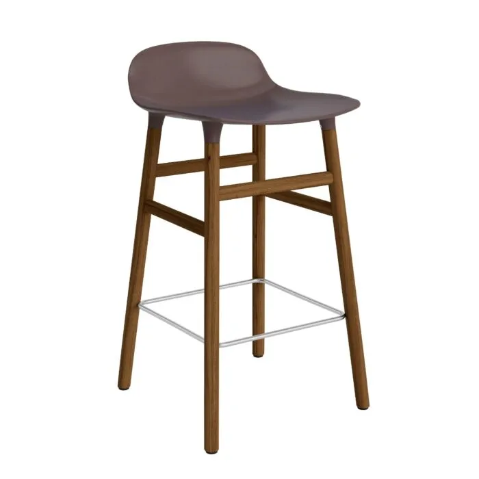 Normann Copenhagen Form Barstool barkruk walnoten onderstel-Zithoogte 65 cm-Bruin Express Levering