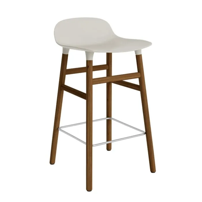 Normann Copenhagen Form Barstool barkruk walnoten onderstel-Zithoogte 65 cm-Licht grijs Alleen Vandaag