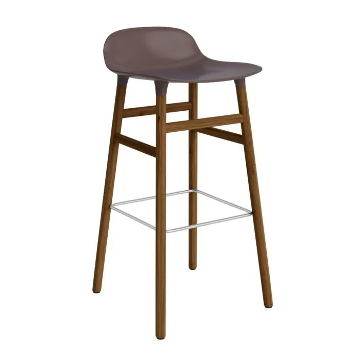 Direct Verzonden Normann Copenhagen Form Barstool barkruk walnoten onderstel-Zithoogte 75 cm-Bruin