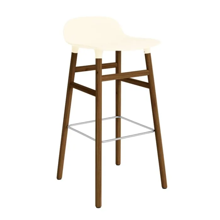 Aanbieding Normann Copenhagen Form Barstool barkruk walnoten onderstel-Zithoogte 75 cm-Crème