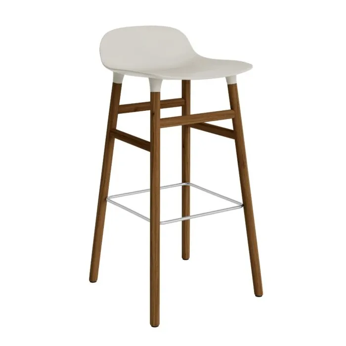 Uitverkoop Normann Copenhagen Form Barstool barkruk walnoten onderstel-Zithoogte 75 cm-Licht grijs