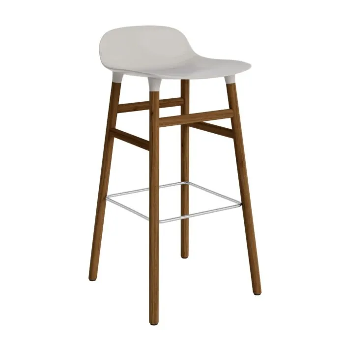 Betrouwbaar Normann Copenhagen Form Barstool barkruk walnoten onderstel-Zithoogte 75 cm-Warm grijs