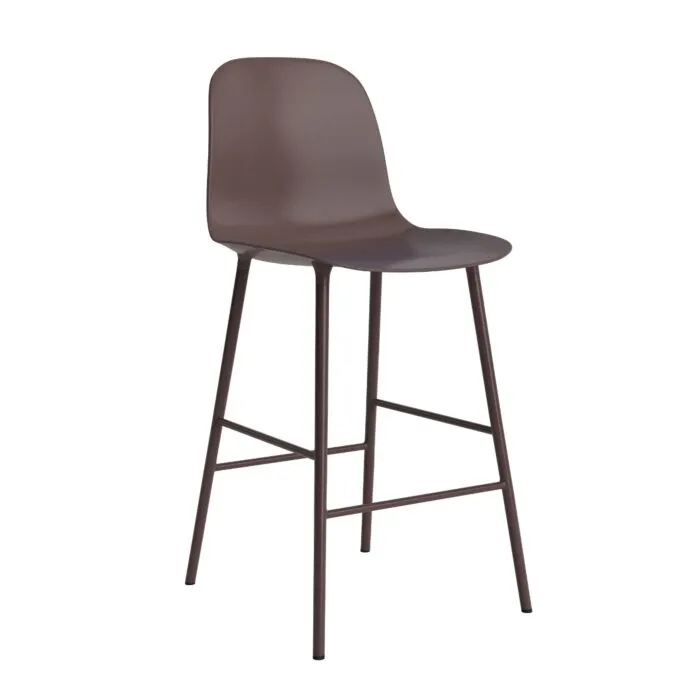 Must-Have Normann Copenhagen Form Bar Chair barkruk stalen onderstel -Brown-Zithoogte 65 cm