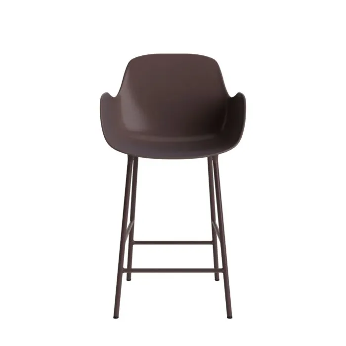 Normann Copenhagen Form Bar Armchair barkruk stalen onderstel-Brown-Zithoogte 75 cm Koop Online