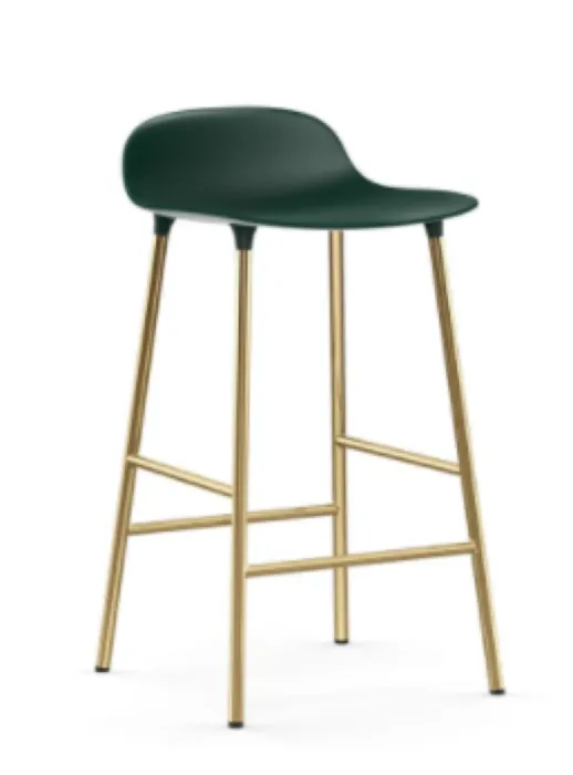 Normann Copenhagen Form barkruk brass onderstel-Green-Zithoogte 65 cm OUTLET Veilige Betaling