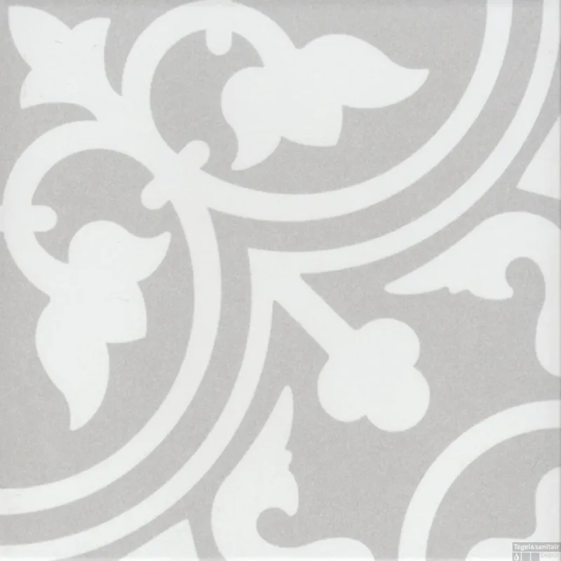 Douglas & Jones Vloer en Wandtegel Vintage Flavie Gris 20x20 cm (Doosinhoud 1.00 m2) Tijdelijk Beschikbaar