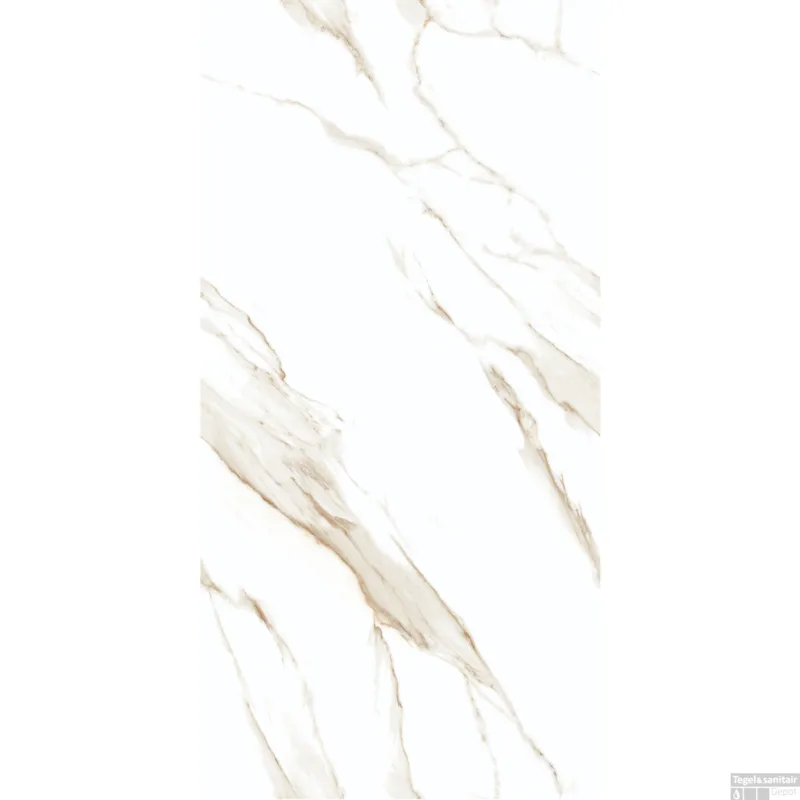 Vloertegel Energieker Endless Love 60x120 cm Gerectificeerd Marmerlook Statuario Gold (Doosinhoud 1.44 m2) Favoriet
