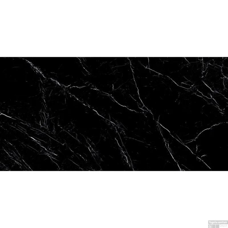 Exclusieve Aanbieding Vloertegel Energieker Ekxtreme Glans 60X120 cm Marquina Black (Doosinhoud 1,44M2)