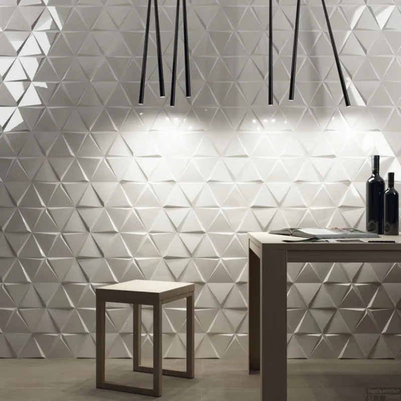 Wandtegel Zyx Triangle Cascade White Glossy 15x17 cm Glans Wit (Doosinhoud 0.42m2) Populair