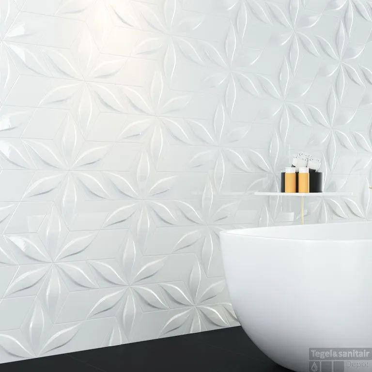 Flitsaanbieding Wandtegel Zyx Diamond Blend White Glossy 15x25.9 cm Glans Wit (Doosinhoud 0,54m2)