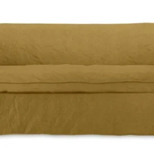 Exclusieve Aanbieding HKliving Nomad bank - 204 cm-Linen, Burnt ochre