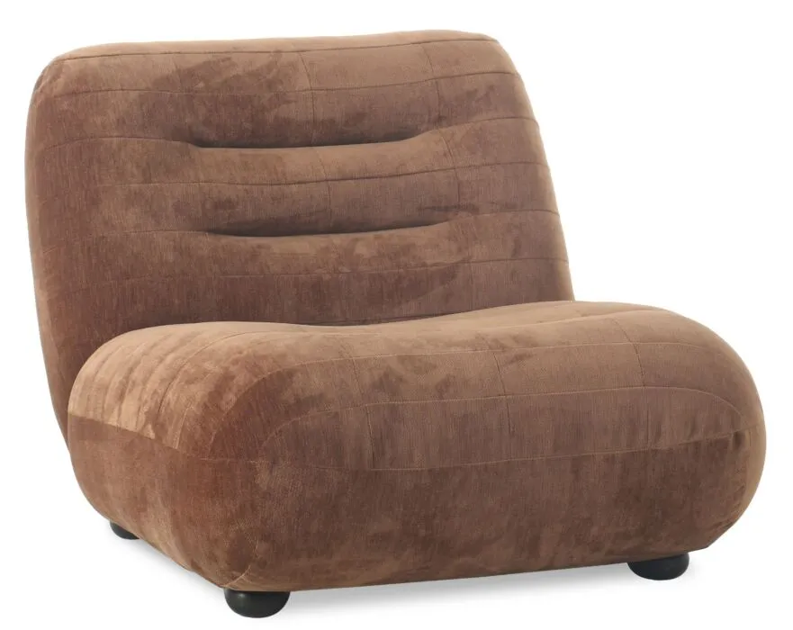 Betrouwbaar Dutchbone Wyatt loungestoel-Velours Cognac