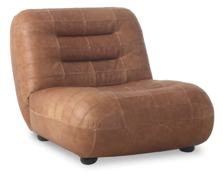 Dutchbone Wyatt loungestoel-Leather Cognac Direct Beschikbaar