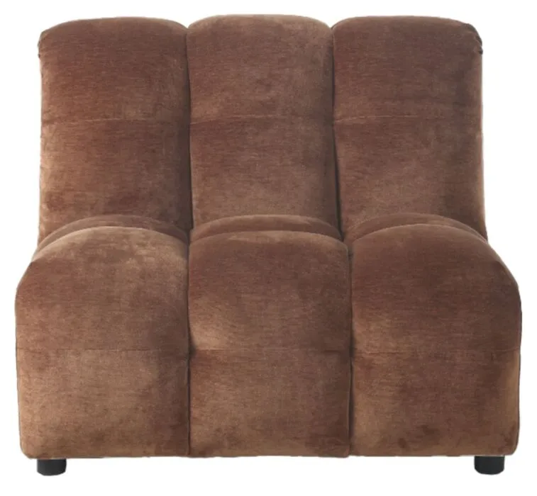 Dutchbone Hackman bank element - 1-zits-Velours Cognac Alleen Vandaag