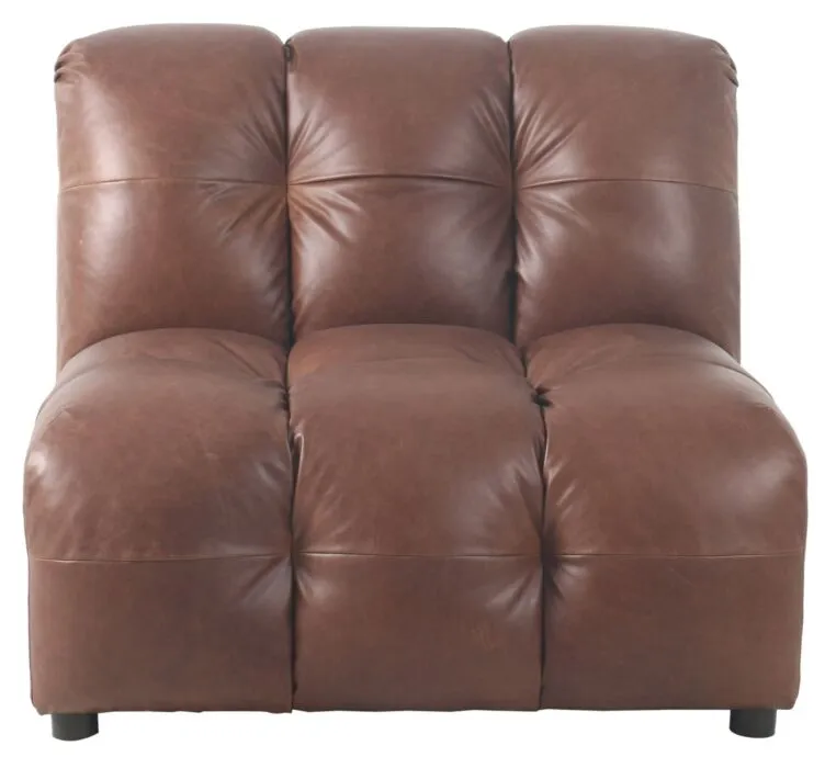 Dutchbone Hackman bank element - 1-zits-Leather Chocolate Superprijs