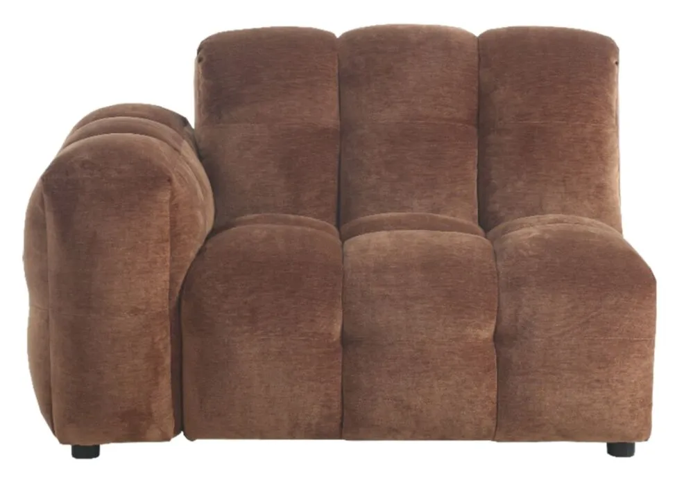 Dutchbone Hackman bank element - hoek-Velours Cognac-Links Direct Beschikbaar