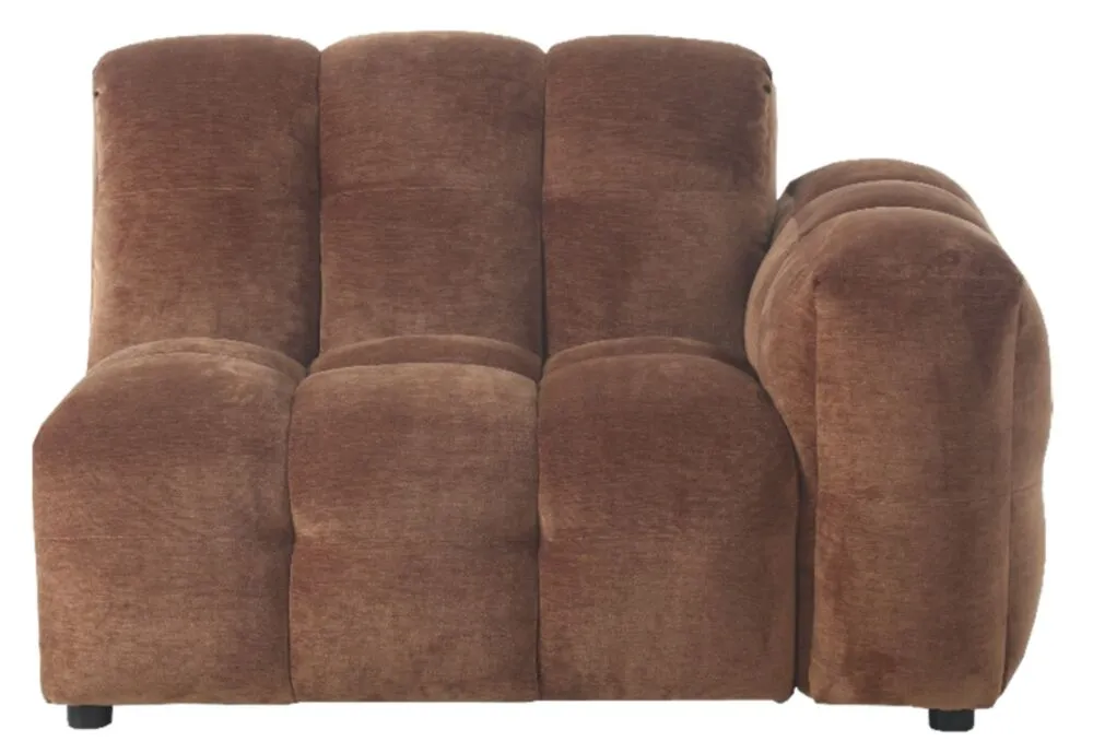 Koop Online Dutchbone Hackman bank element - hoek-Velours Cognac-Rechts
