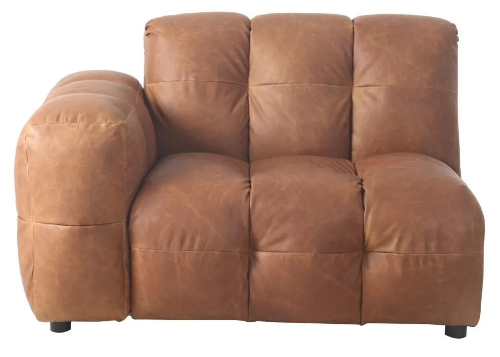 Dutchbone Hackman bank element - hoek-Leather Cognac-Links Bestseller