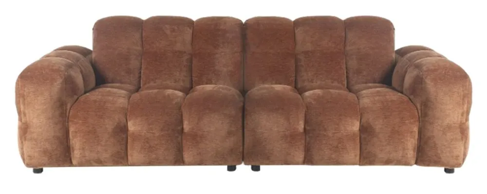 Dutchbone Hackman 3-zits bank-Velours Cognac Seizoensaanbieding