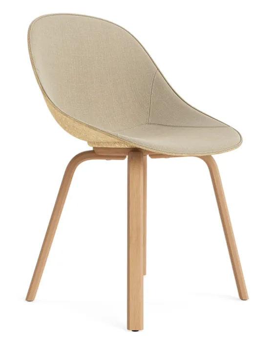 Normann Copenhagen Mat stoel - gestoffeerde zitting - beuken onderstel-Hennep/Remix 242 Exclusieve Aanbieding