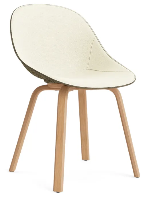 Normann Copenhagen Mat stoel - gestoffeerde zitting - beuken onderstel-Zeewier/Hallingdal 100 Hete Deal