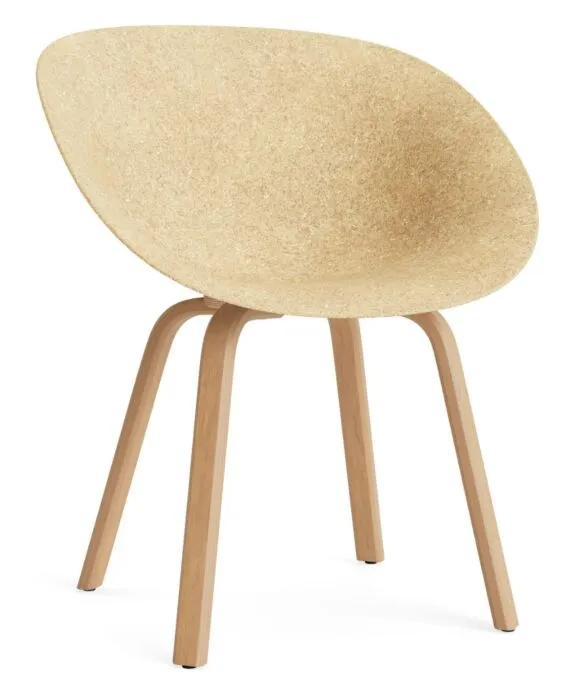Actieprijs Normann Copenhagen Mat stoel met armleuningen - beuken onderstel-Hennep