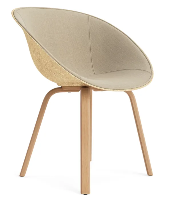 Flitsaanbieding Normann Copenhagen Mat stoel met armleuningen - gestoffeerde zitting - beuken onderstel-Hennep/Remix 242