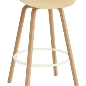 Normann Copenhagen Mat barkruk - beuken onderstel-Zithoogte 75 cm-Cream-Hennep Korting