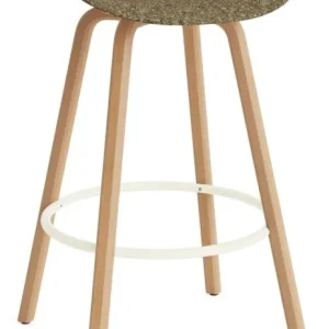 Laatste Kans Normann Copenhagen Mat barkruk - beuken onderstel-Zithoogte 75 cm-Cream-Zeewier