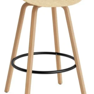 Exclusieve Aanbieding Normann Copenhagen Mat barkruk - beuken onderstel-Zithoogte 75 cm-Black-Hennep