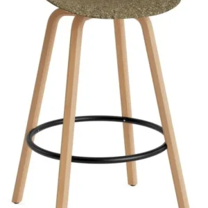 Normann Copenhagen Mat barkruk - beuken onderstel-Zithoogte 75 cm-Black-Zeewier Betrouwbaar