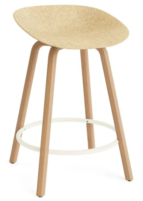 Koop Vandaag Normann Copenhagen Mat barkruk - beuken onderstel-Zithoogte 65 cm-Cream-Hennep