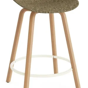 Normann Copenhagen Mat barkruk - beuken onderstel-Zithoogte 65 cm-Cream-Zeewier Snelle Levering