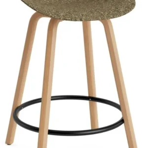 Veilige Betaling Normann Copenhagen Mat barkruk - beuken onderstel-Zithoogte 65 cm-Black-Zeewier