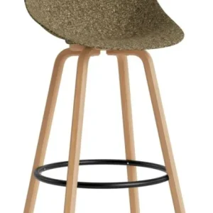 Normann Copenhagen Mat barkruk met rugleuning-Zithoogte 75 cm-Black-Zeewier Beperkte Voorraad