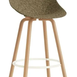 Normann Copenhagen Mat barkruk met rugleuning-Zithoogte 75 cm-Cream-Zeewier Gecertificeerd