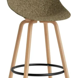 Snelle Levering Normann Copenhagen Mat barkruk met rugleuning-Zithoogte 65 cm-Black-Zeewier